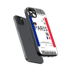 paris boarding pass ticket back phone cover | glass case for iphone 14 plus