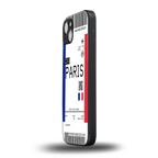 paris boarding pass ticket back phone cover | glass case for iphone 14 plus