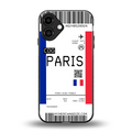 paris boarding pass ticket back phone cover | glass case for iphone 16 plus