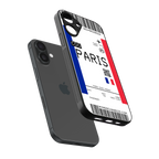 paris boarding pass ticket back phone cover | glass case for iphone 16 plus