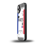paris boarding pass ticket back phone cover | glass case for iphone 16 plus