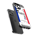 paris boarding pass ticket back phone cover | glass case for iphone 16 pro max
