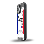 paris boarding pass ticket back phone cover | glass case for iphone 16 pro max