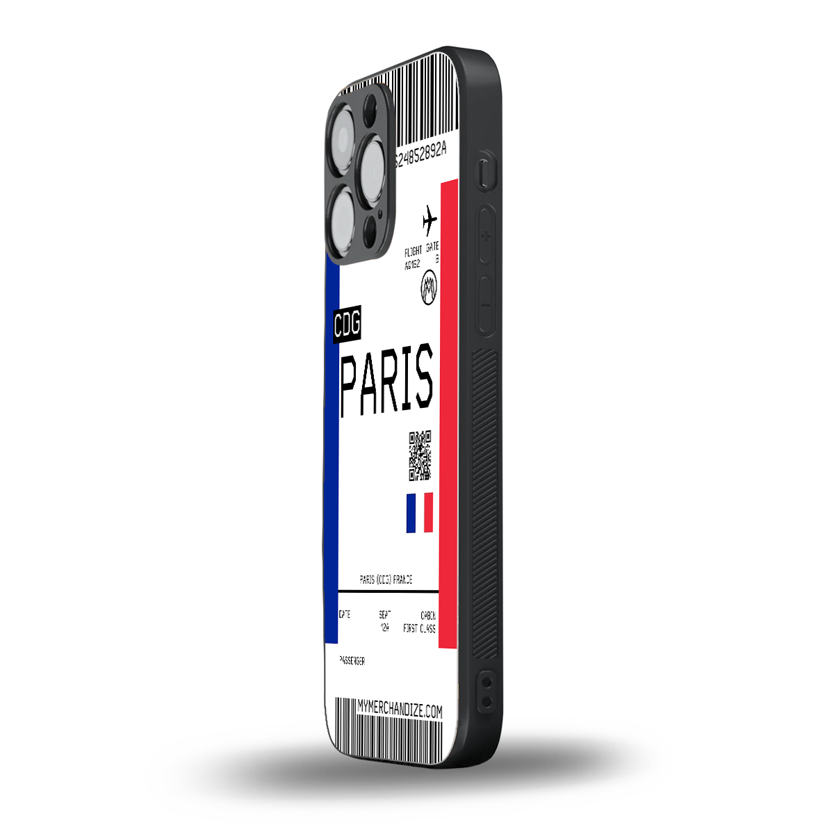 paris boarding pass ticket back phone cover | glass case for iphone 16 pro max