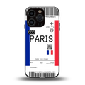 paris boarding pass ticket back phone cover | glass case for iphone 16 pro