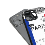 paris boarding pass ticket back phone cover | glass case for iphone 16 plus