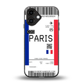 paris boarding pass ticket back phone cover | glass case for iphone 16