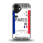 paris boarding pass ticket back phone cover | glass case for iphone 16