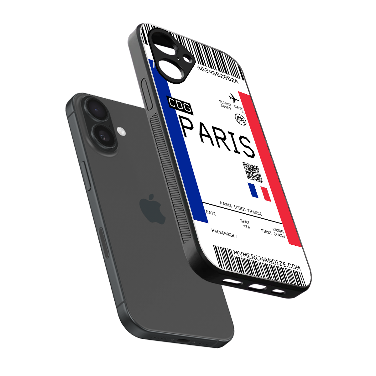 paris boarding pass ticket back phone cover | glass case for iphone 16