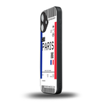paris boarding pass ticket back phone cover | glass case for iphone 16