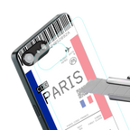 paris boarding pass ticket back phone cover | glass case for iphone 16e