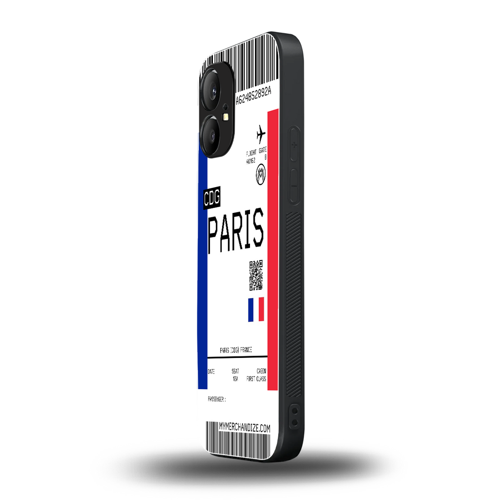 paris boarding pass ticket back phone cover | glass case for nothing phone 1