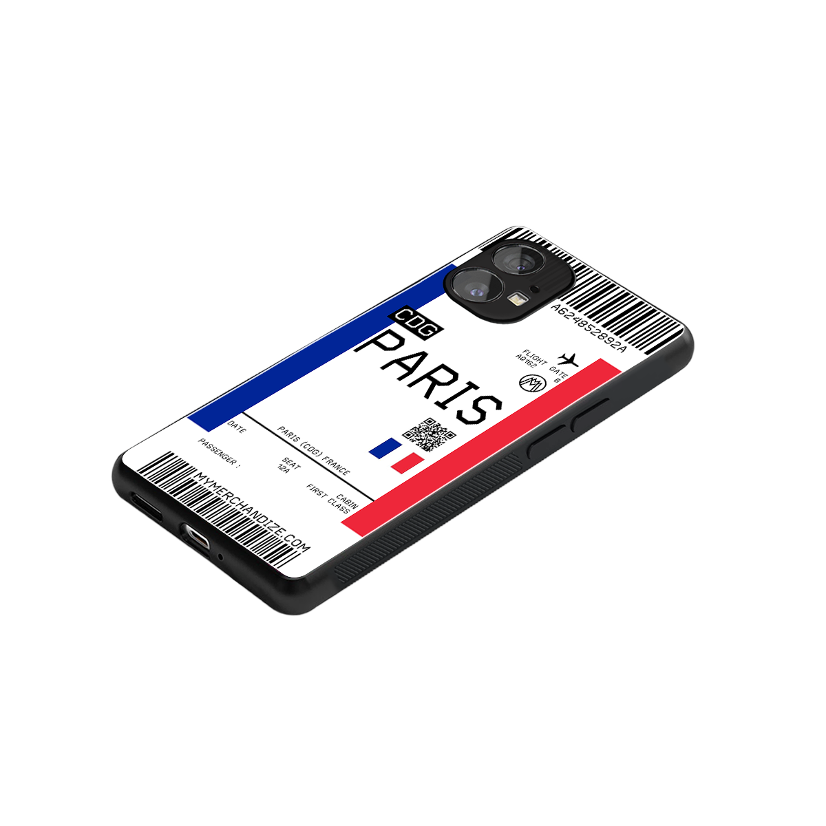 paris boarding pass ticket back phone cover | glass case for nothing phone 1