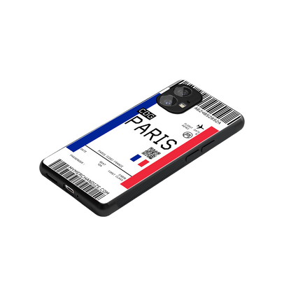 paris boarding pass ticket back phone cover | glass case for nothing phone 1