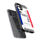 paris boarding pass ticket back phone cover | glass case for nothing phone 2