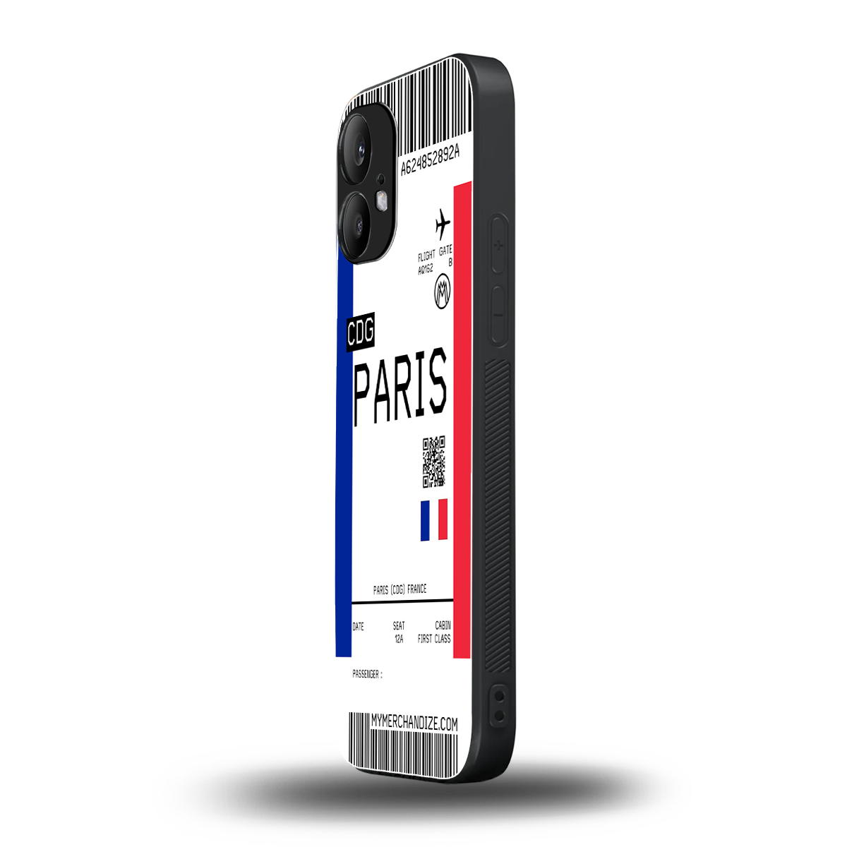 paris boarding pass ticket back phone cover | glass case for nothing phone 2