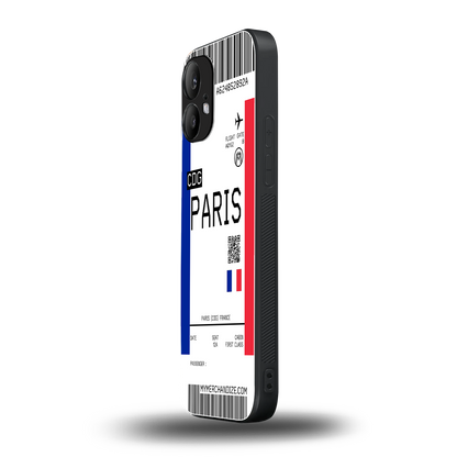 paris boarding pass ticket back phone cover | glass case for nothing phone 2