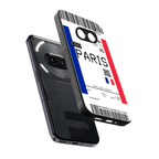 paris boarding pass ticket back phone cover | glass case for nothing phone 2a