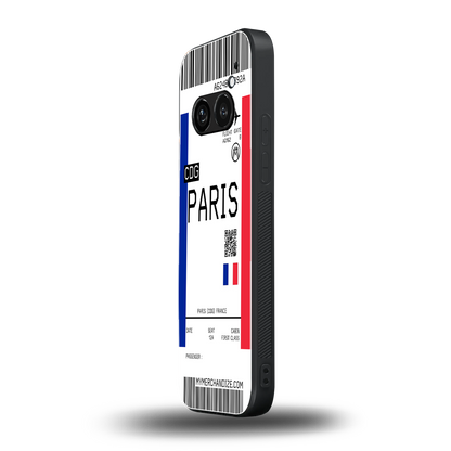 paris boarding pass ticket back phone cover | glass case for nothing phone 2a