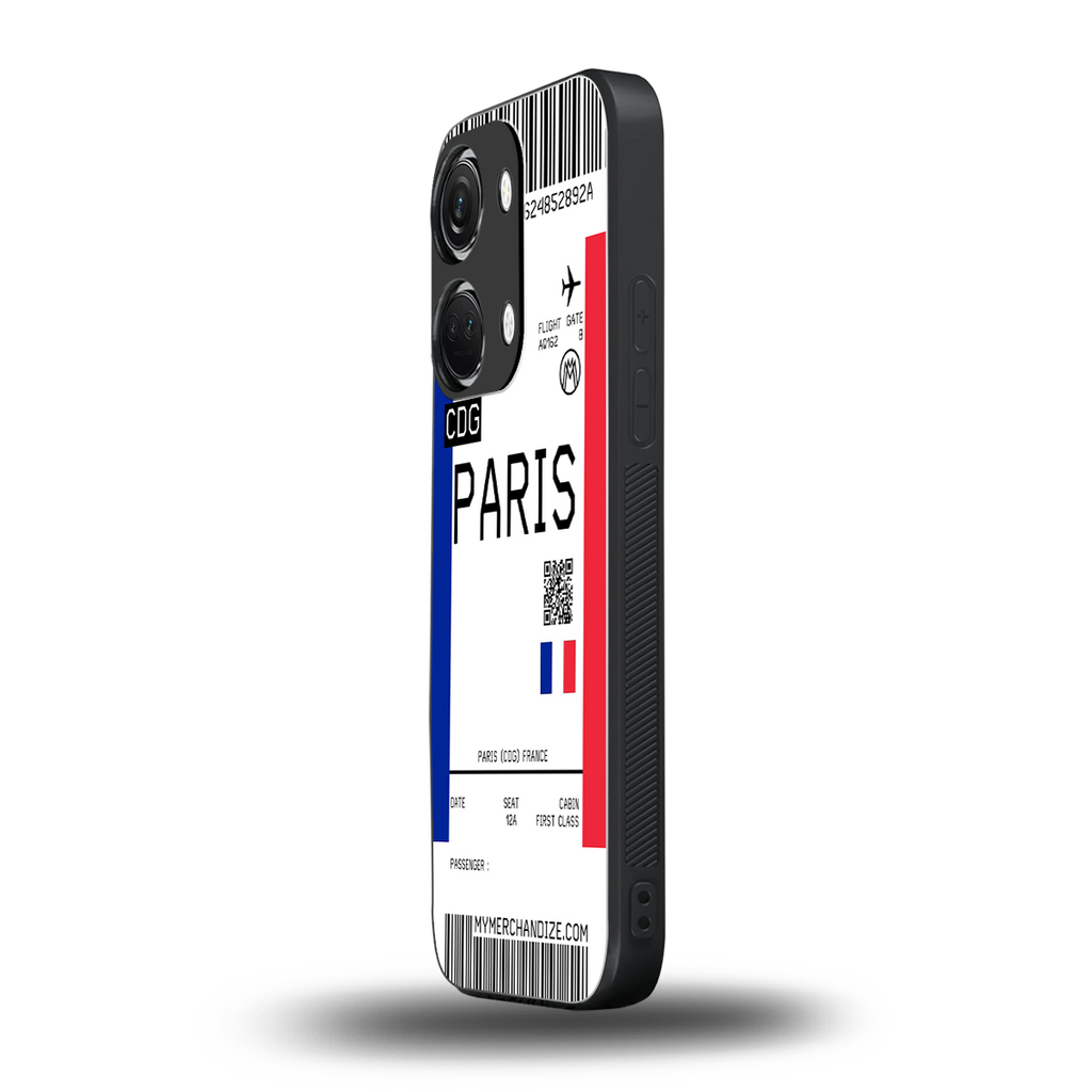 paris boarding pass ticket back phone cover | glass case for oneplus nord 3