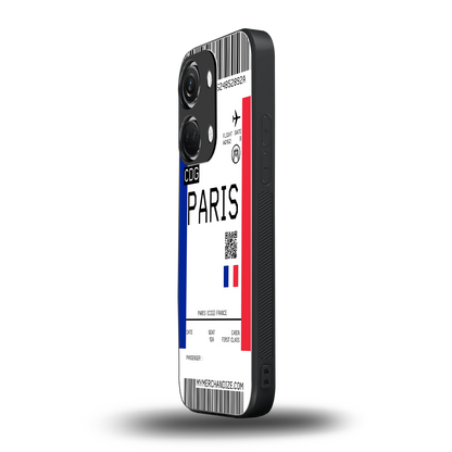 paris boarding pass ticket back phone cover | glass case for oneplus nord 3