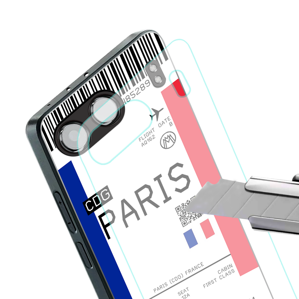 paris boarding pass ticket back phone cover | glass case for oneplus nord 4