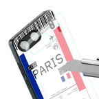 paris boarding pass ticket back phone cover | glass case for oneplus nord 4