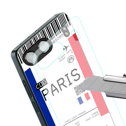 paris boarding pass ticket back phone cover | glass case for oneplus nord 4