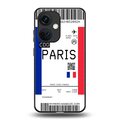 paris boarding pass ticket back phone cover | glass case for oneplus nord ce 3