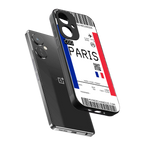 paris boarding pass ticket back phone cover | glass case for oneplus nord ce 3