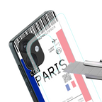 paris boarding pass ticket back phone cover | glass case for oneplus nord ce 3
