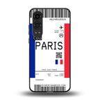 paris boarding pass ticket back phone cover | glass case for oneplus nord ce 4 lite