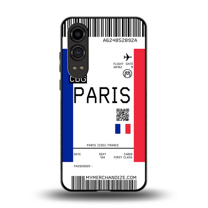 paris boarding pass ticket back phone cover | glass case for oneplus nord ce 4 lite