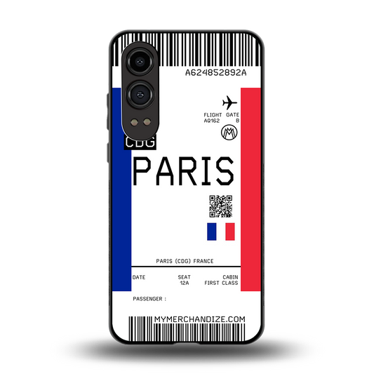 paris boarding pass ticket back phone cover | glass case for oneplus nord ce 4 lite