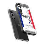 paris boarding pass ticket back phone cover | glass case for oneplus nord ce 4 lite