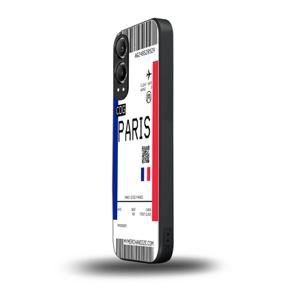paris boarding pass ticket back phone cover | glass case for oneplus nord ce 4 lite