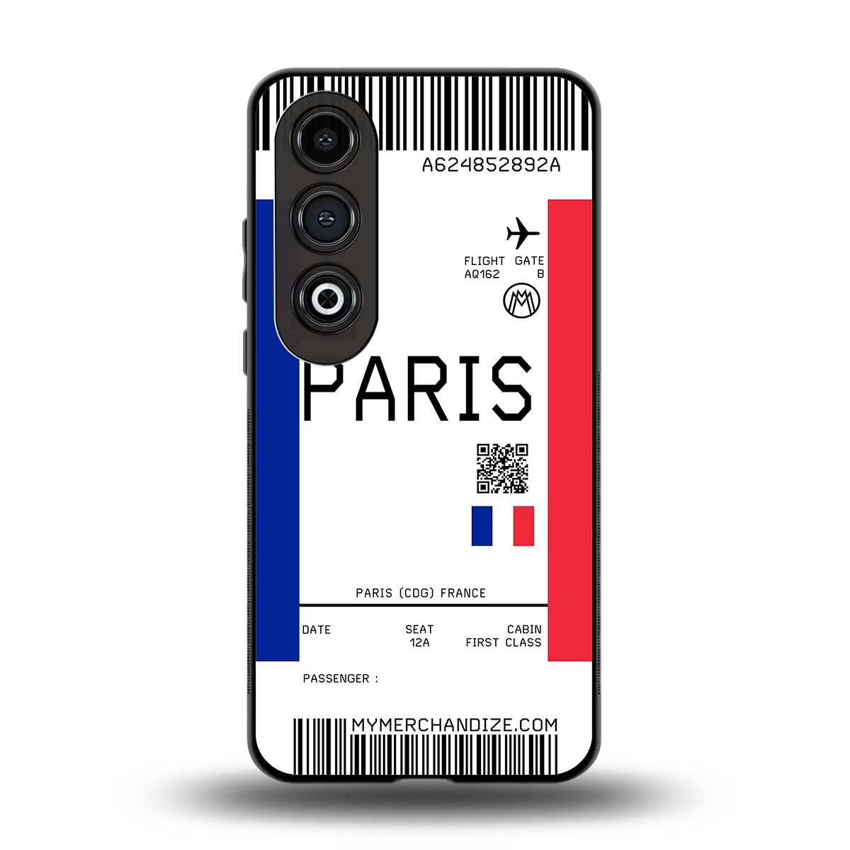 paris boarding pass ticket back phone cover | glass case for oneplus nord ce 4
