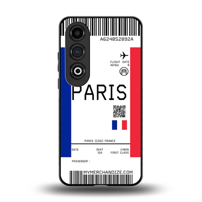 paris boarding pass ticket back phone cover | glass case for oneplus nord ce 4
