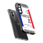 paris boarding pass ticket back phone cover | glass case for oneplus nord ce 4