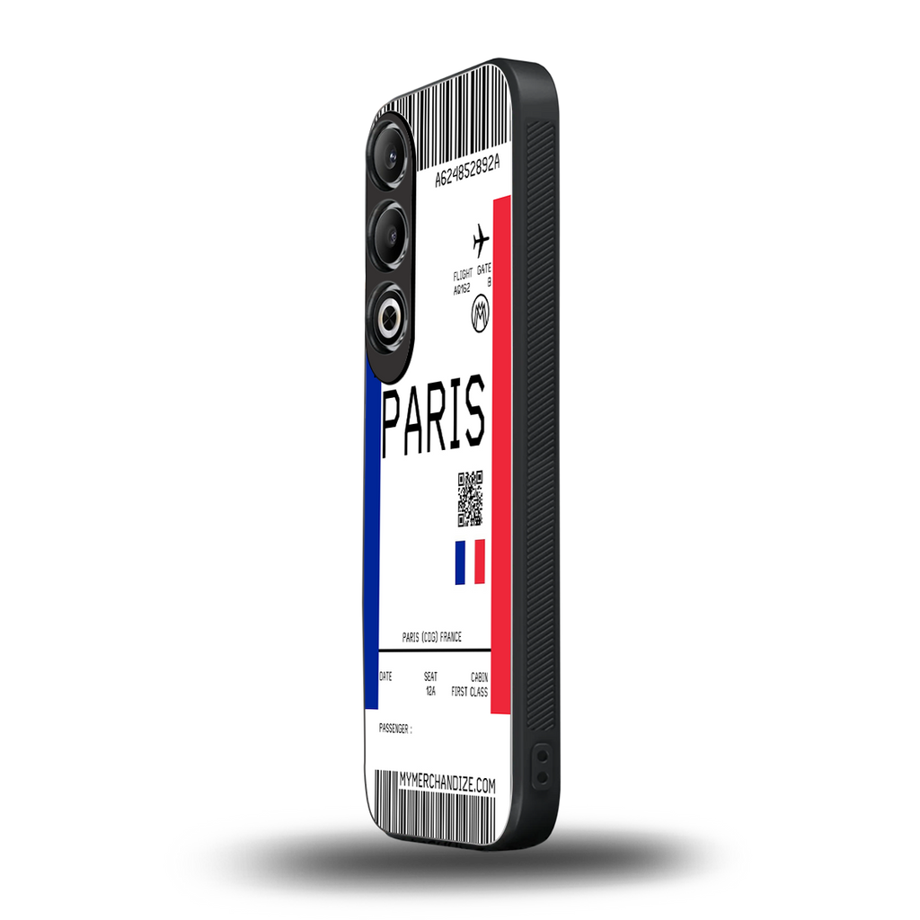 paris boarding pass ticket back phone cover | glass case for oneplus nord ce 4
