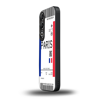 paris boarding pass ticket back phone cover | glass case for oneplus nord ce 4