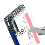 paris boarding pass ticket back phone cover | glass case for oneplus nord ce 4