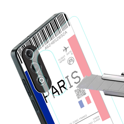 paris boarding pass ticket back phone cover | glass case for oneplus nord ce 4