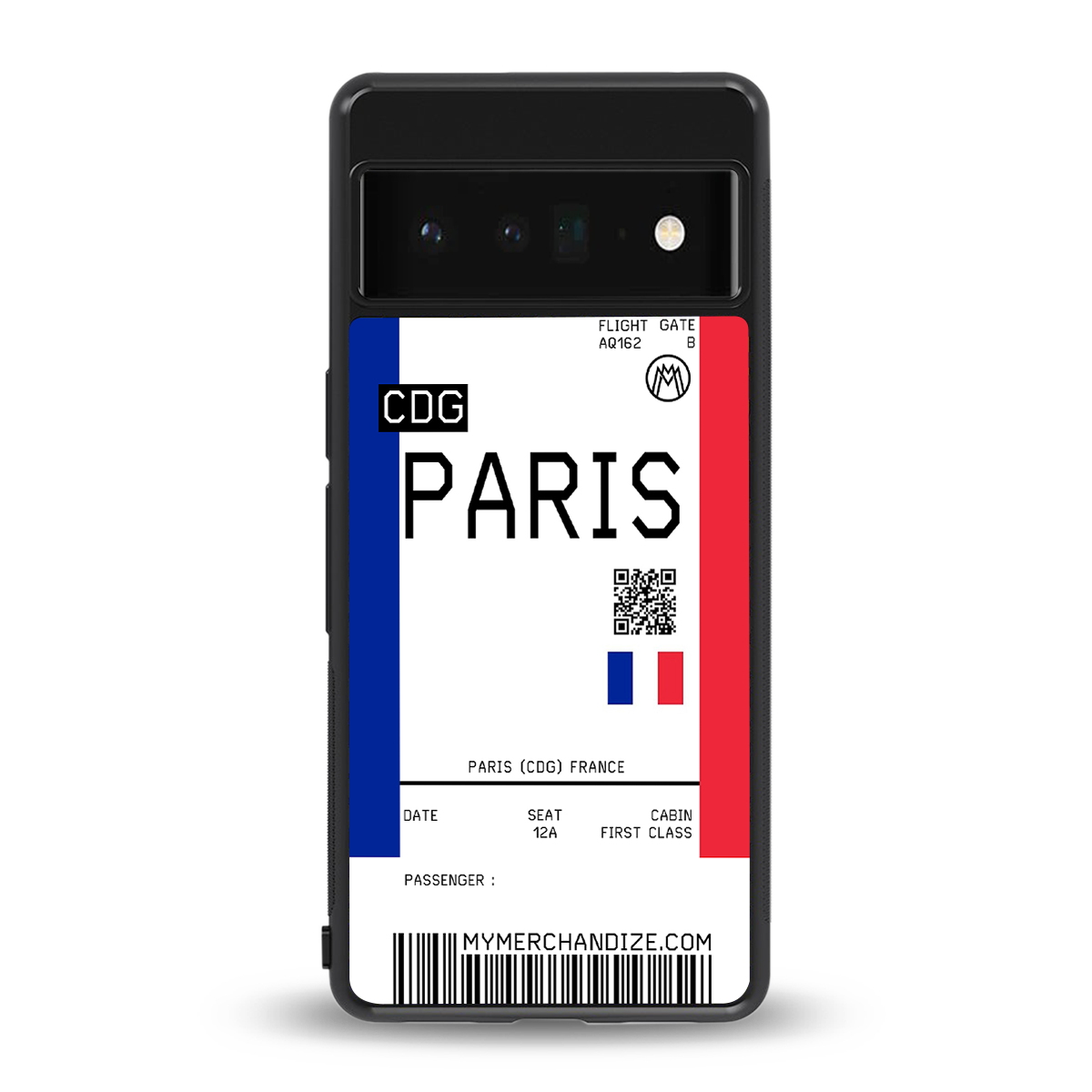 paris boarding pass ticket back phone cover | glass case for google pixel 6 pro