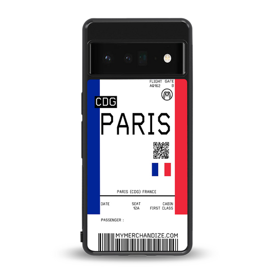 paris boarding pass ticket back phone cover | glass case for google pixel 6 pro