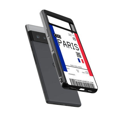 paris boarding pass ticket back phone cover | glass case for google pixel 6 pro