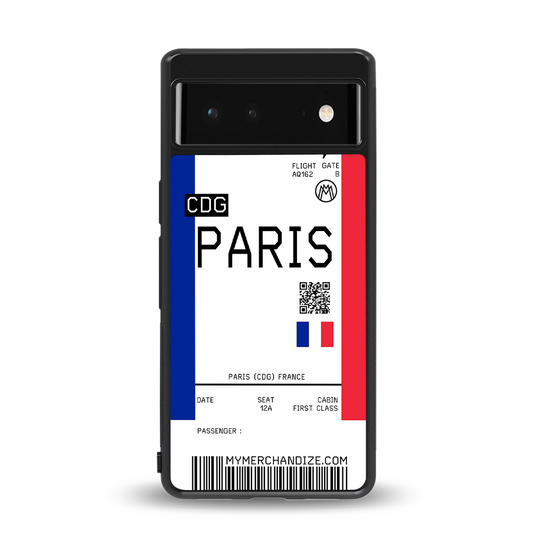 paris boarding pass ticket back phone cover | glass case for google pixel 6