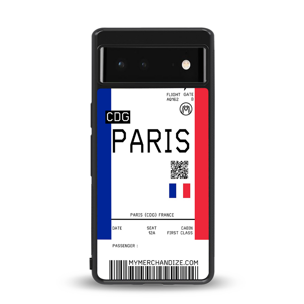 paris boarding pass ticket back phone cover | glass case for Google Pixel 6A