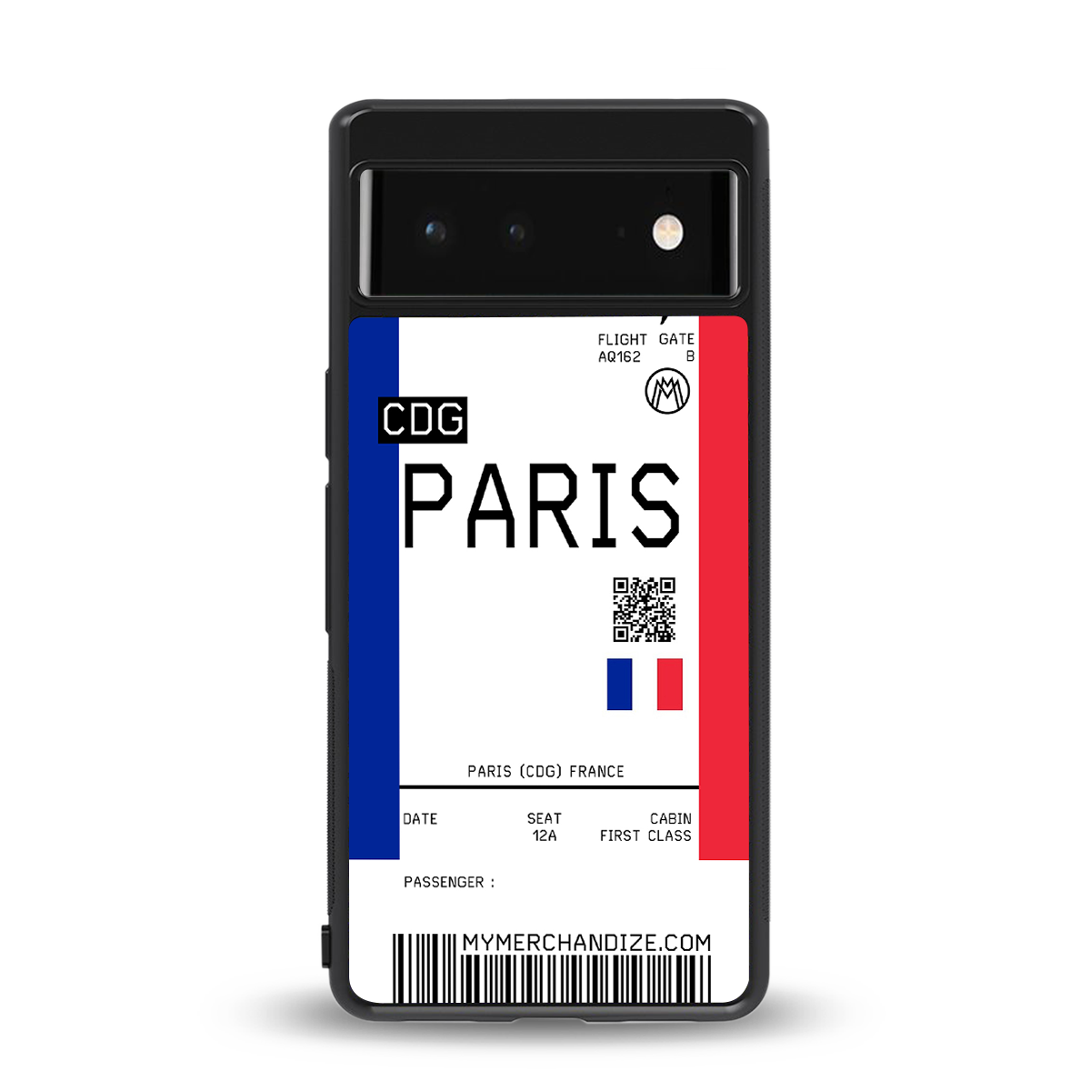 paris boarding pass ticket back phone cover | glass case for Google Pixel 6A