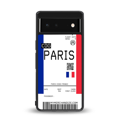 paris boarding pass ticket back phone cover | glass case for Google Pixel 6A